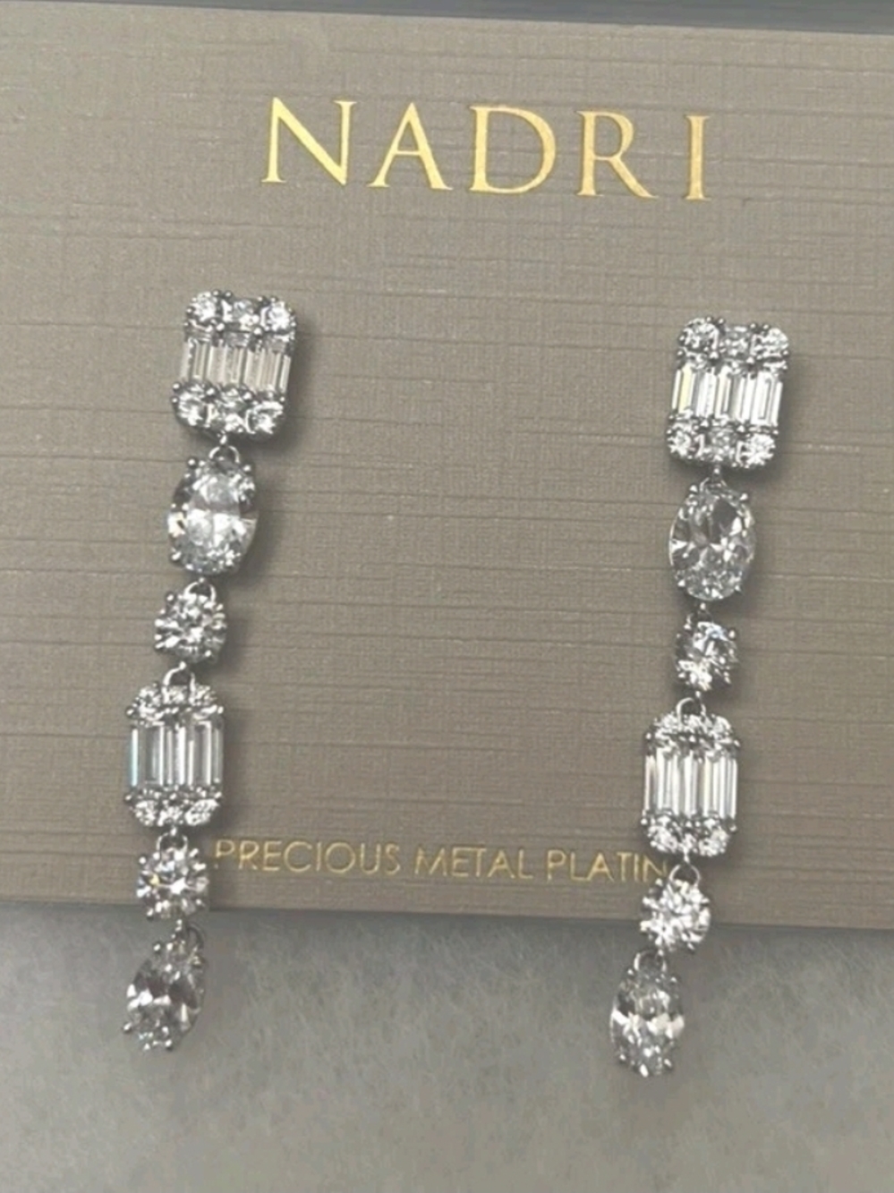 Nadri Silver-Tone Clear Crystal Drop Earrings